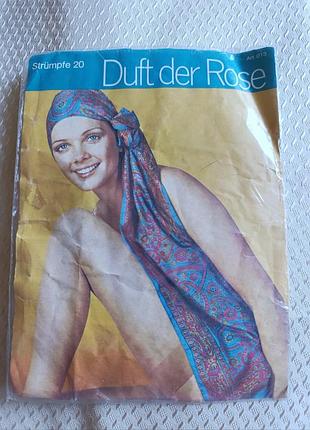 Вінтажні чорні панчохи woolworth «duft der rose» (німеччина, нові)