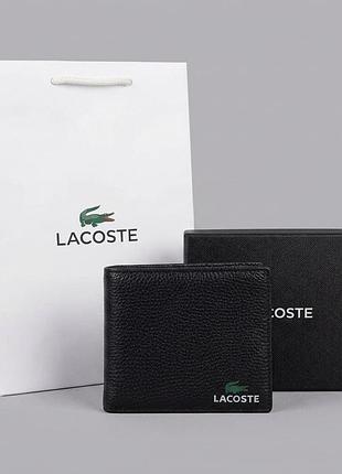 Мужской брендовый кожаный кошелек lacoste (1723-1)