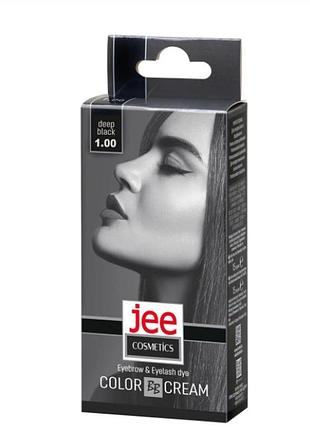 Фарба для брів і вій jee cosmetics 1.00 глибокий чорний 5 мл 7418
