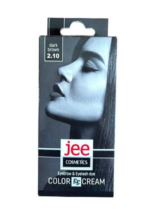 Краска для бровей и ресниц jee cosmetics 2.10 темно- коричневый 15 мл 8200