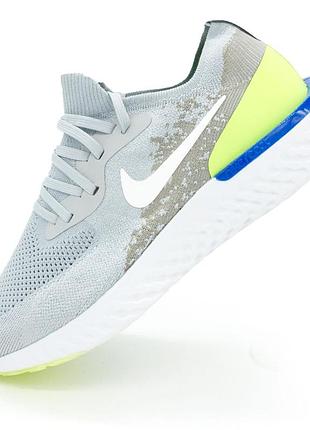 Мужские кроссовки для бега nike epic react flyknit серые. топ качество! 45. размеры в наличии: 42, 45.