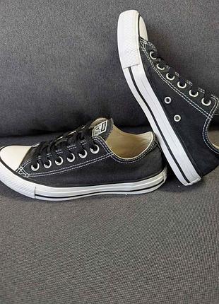 Низькі чорні кеди з контрастним швом конверс converse розмір 37,5