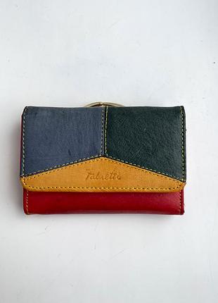 Шкіряний яскравий гаманець fabretti , італія, кошельок зі шкіри, жіночий, натуральна шкіра