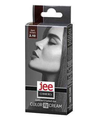 Фарба для брів і вій jee cosmetics 2.10 темно-коричневий 5 мл 7425