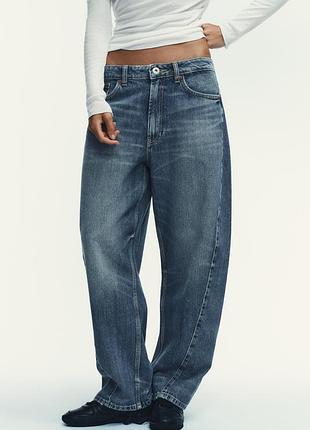 Джинси trf baggy barrel із середньою посадкою від zara