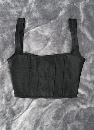 Стильний чорний топ-корсет missguided, розмір eur 34 (xs)