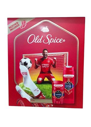 Набор old spice captain дезодорант-стик 50 мл гель для душа та шампунь 3 в 1 250 мл + носки 5784