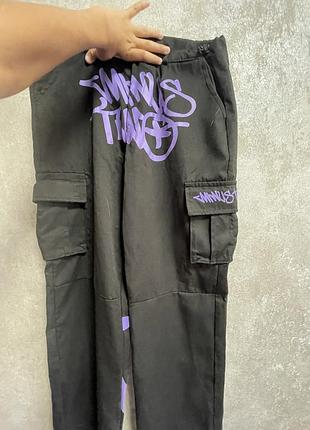 Спортивные штаны джинсы minus two на утяжках drill y2k cargo rap pants
