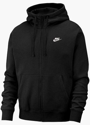 Толстовка чоловіча nike m nsw club hoodie fz bb black bv2645-010 s