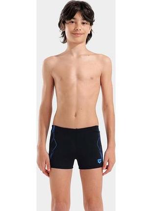 Плавки-шорты для мальчиков arena graphic swim short черный, бирюзовый дит 116 см