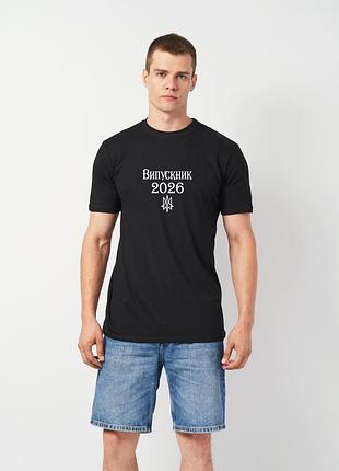 Футболка мужская черная с принтом "выпускник 2024", 3xl