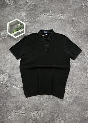 Поло polo ralph lauren оригінал чорне футболка теніска ральф лорен з фіолетовим логотипом