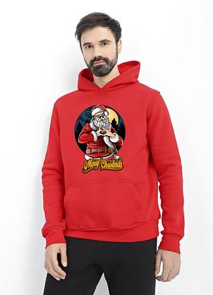 Худи мужское красное с принтом "счастливого рождества", 3xl