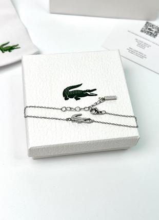 Браслет + унісекс + lacoste + срібний, 14-19, срібло
