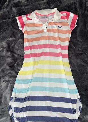 Яскрава літня сукня-поло в кольорову смужку happy wippa, розмір 152