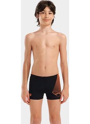Плавки-шорты для мальчиков arena bright swim short черный, оранжевый дит 152 см