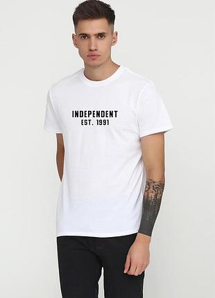Футболка мужская белая с принтом "independent", 3xl