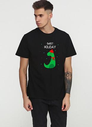 Футболка чоловіча чорна з принтом "sweet holiday (dragon)", m