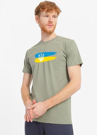 Футболка мужская оливковое с принтом "символы", 3xl