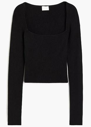Топ жіночий h&m square-neck crop top black 1189031002 s