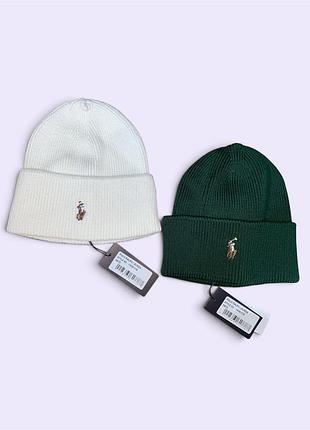 Шапка-бини polo ralph lauren signature pony wool-blend beanie