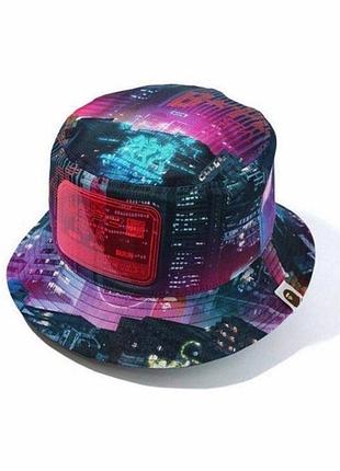 Bape  neon tokyo  bucket hat ss20 панама