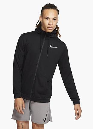 Толстовка чоловіча nike dri-fit mens full-zip training hoodie black cj4317-010 s xl