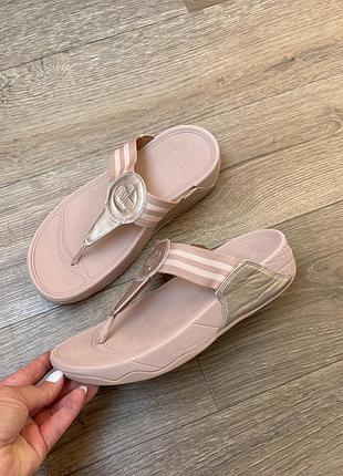 Жіночі вʼєтнамки шльопанці fitflop walkstar р.38,5, усті.26см. стопа до 24,5см бежеві