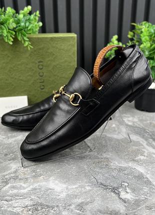 Gucci jordaan horsebit loafers мужские туфли лоферы кожа оригинал 43.5 eur