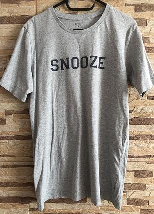Сіра бавовняна котонова футболка с розмір snooze