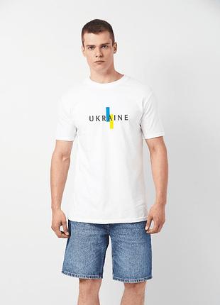 Футболка мужская белая с принтом "ukraine", 3xl