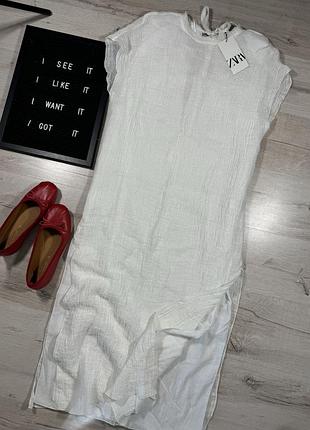 Сукня туніка з льону zw zara