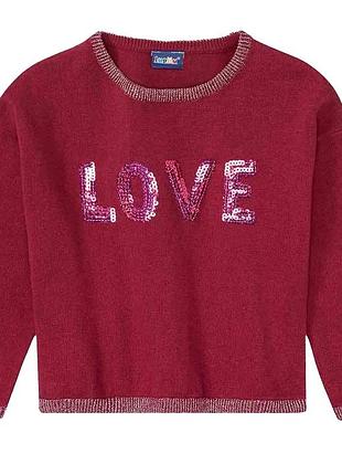 Джемпер з паєтками для дівчинки lupilu lidl 382073 110-116 см (4-6 years) бордовий