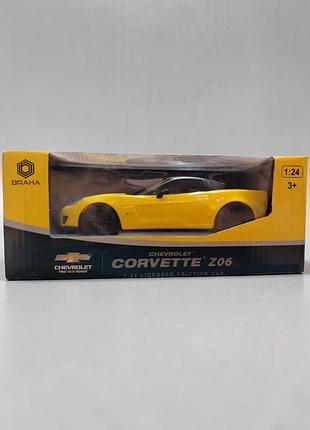 Коллекционная машинка chevrolet corvette z06 braha 1:24 желтый