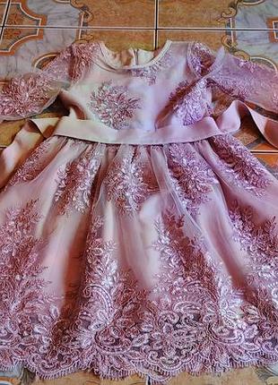 Праздничное платье с сетевым