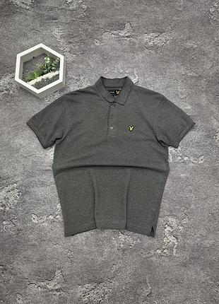 Поло lyle scott оригінал сіре базова футболка теніска лайл скотт з жовтим орлом