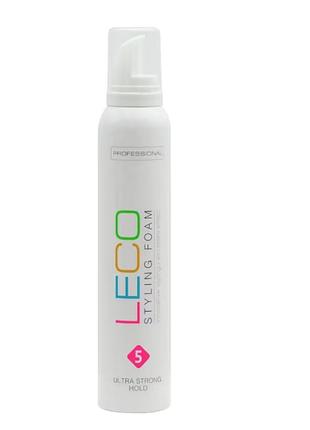 Пенка для волос leco professional 5 ультрасильная фиксация 200 мл 0932