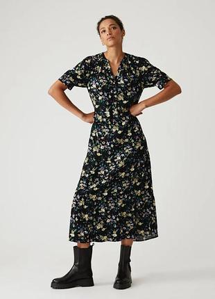 Віскозна міді сукня m&s у квітковий принт
