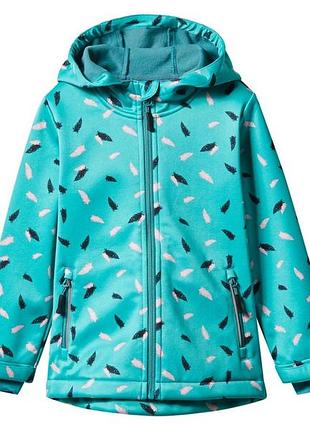 Куртка softshell водовідштовхувальна та вітрозахисна для дівчинки lupilu bionic-finish® eco 479949 086-92 см (12-24 months) бірюза