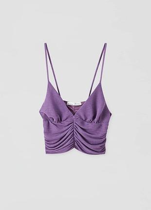 Топ жіночий на бретелях pull&bear s фіолетовий