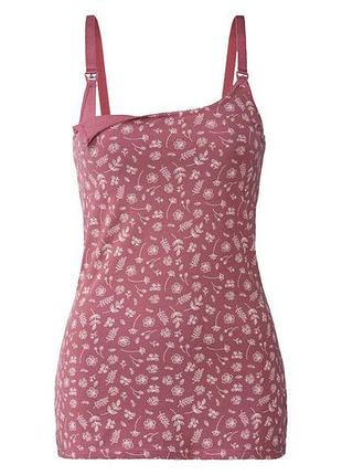 Майка для мам-годувальниць з вшитим топом для жінки esmara lycra® 381755 l рожевий