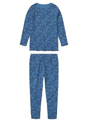Піжама (лонгслів і штани) для дівчинки lupilu lycra® 439539 122-128 см (6-8 years) синій