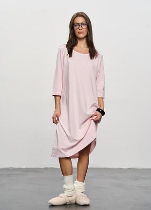 Нічна сорочка жіноча рожева в горошок, 3xl