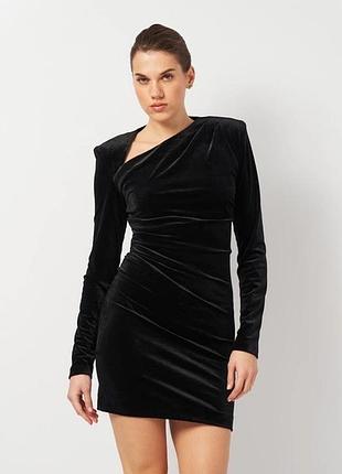 Сукня жіноча коротка святкова велюрова zara s чорна