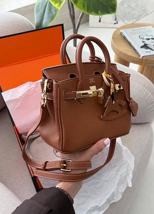Жіноча сумка birkin 20 коричнева