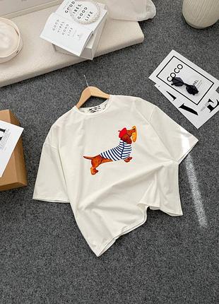 Белая оверсайз футболка