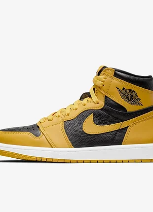 Оригинальн! кроссовки мужские air jordan 1 retro high og black/yellow 555088-701