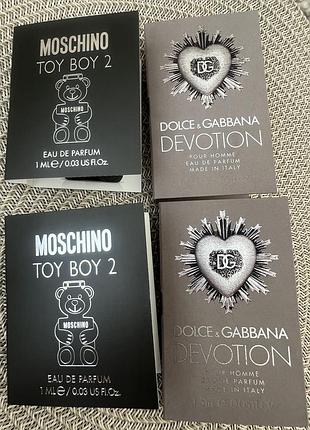 Набір чоловічих пробників 2 шт moschino і dolce gabbana