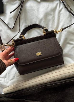Жіноча сумка dolce gabbana sicily mini шоколадна