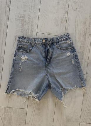 Блакитні джинсові шорти zara